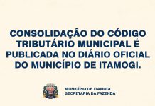 MUNICÍPIO DE ITAMOGI PUBLICA A CONSOLIDAÇÃO DO CÓDIGO TRIBUTÁRIO MUNICIPAL